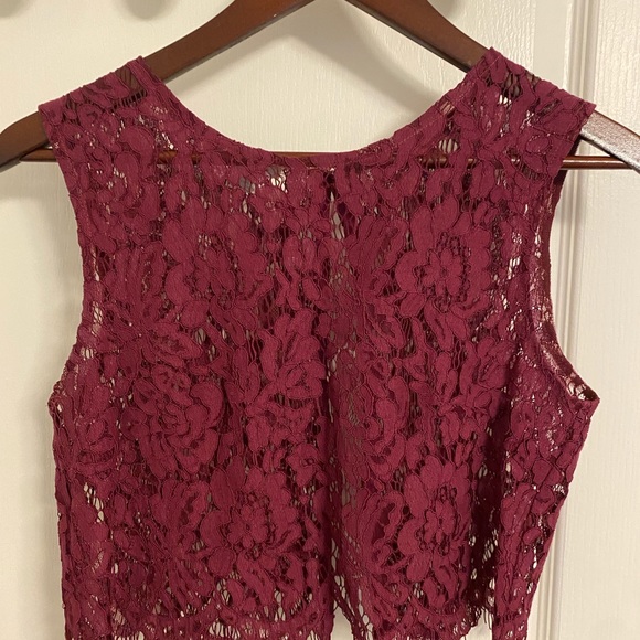 Jenny Yoo Two Piece Dress in Maroon - Size S - Picture 6 of 8